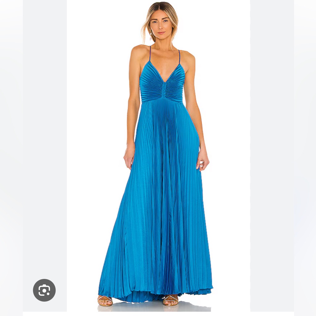 Alc Aries Satin Pleated Maxi Gown